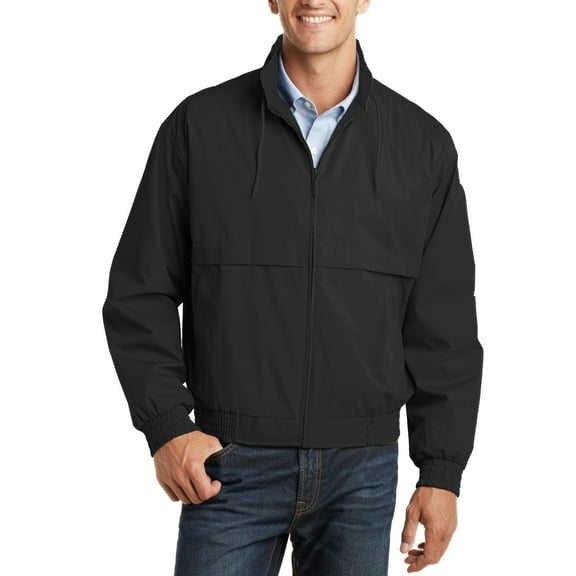 Just Blanks Classic Poplin Jacket Mesh Body Lining, Polyester Sleeve Lining, Black/Black, 4XL