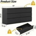 thumbnail image 6 of HoopieHome 6-Drawer Dresser Modern Minimalist Style Black Handle-Free Design Soft Close Drawers 59 Inch, 6 of 6