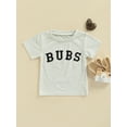 thumbnail image 2 of Kiapeise Toddler Baby Boy Summer Tees Shirts Basic Short Sleeve Crewneck BUBS Letter Print Tops, 2 of 8