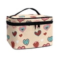 thumbnail image 2 of HELLHERO Heart Pattern Portable Travel Cosmetic Case Organizer for Makeup Gifts for Women Men Handle Store and Organize Large Capacity Work Touch-Ups, 2 of 6