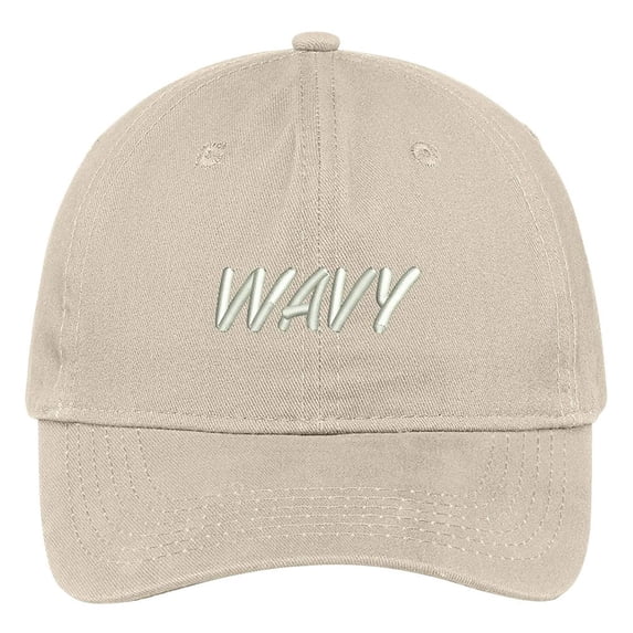 Trendy Apparel Shop Wavy Embroidered Low Profile Deluxe Cotton Cap Dad Hat