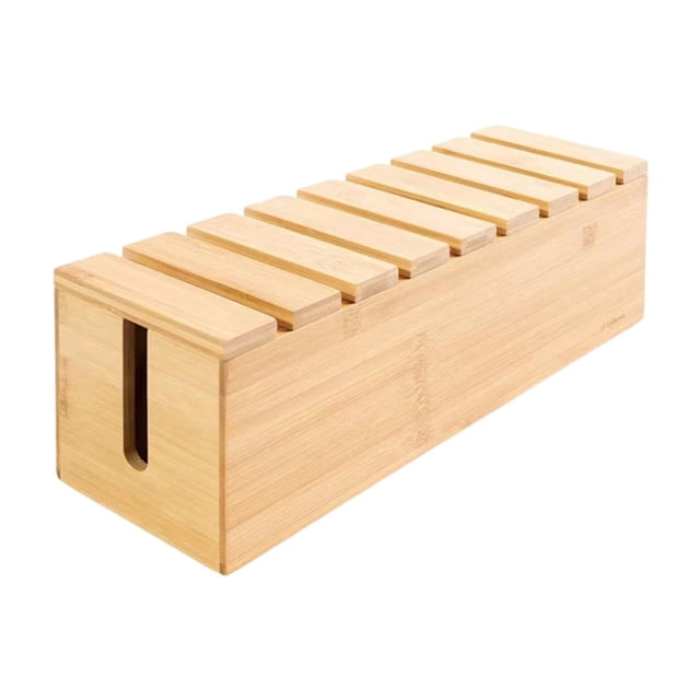 Caja de madera para organizar cables, ocultador de cables moderno, organizador de cables y cordones, almacenamiento fácil para el escritorio, suminist