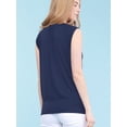 thumbnail image 6 of Made by Johnny Women's Solid Short Sleeve Sweetheart Top XXL NAVY, 6 of 7