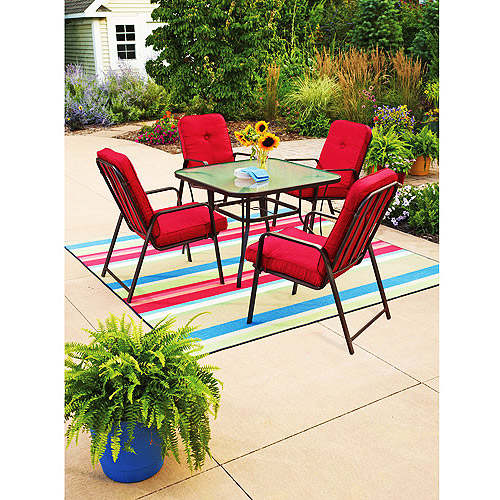 Mainstays Lawson Ridge 5Piece Patio Dining Set, Red, Seats 4 Walmart.com Mainstays Lawson Ridge 5Piece Patio Dining Set, Red, Seats 4 Walmart.com