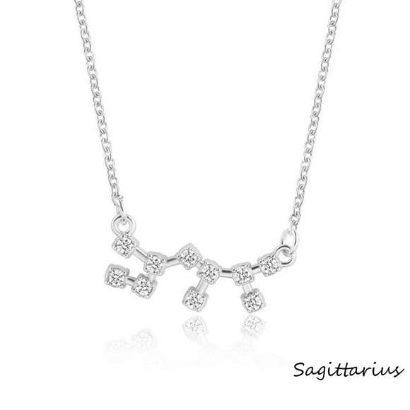 Openpig Sterling Silver Astrology 12 Constellation Horoscope Astrology Zodiac Necklace Birthday Jewelry for Women