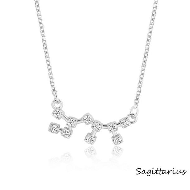 Fiudx Collar In Colgante 12 Diamantes para Mujer, Cadena para Clavícula, Regalo