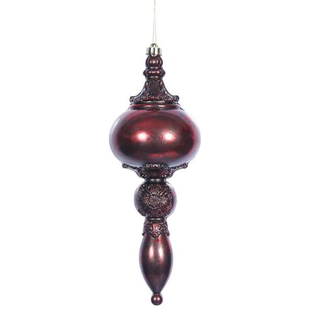 Vickerman ON164603 Ornement de Fleuron Rouge Antique - 12 Po - 2 par Boîte