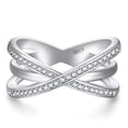 thumbnail image 1 of Guardurnaity Anillo de mujer cristal cruzado decorativo nudillo joyería Metal boda compromiso mano decoración moda elegante Casual Ropa, zapatos y accesorios Miscelánea Tamaño 10, 1 of 6