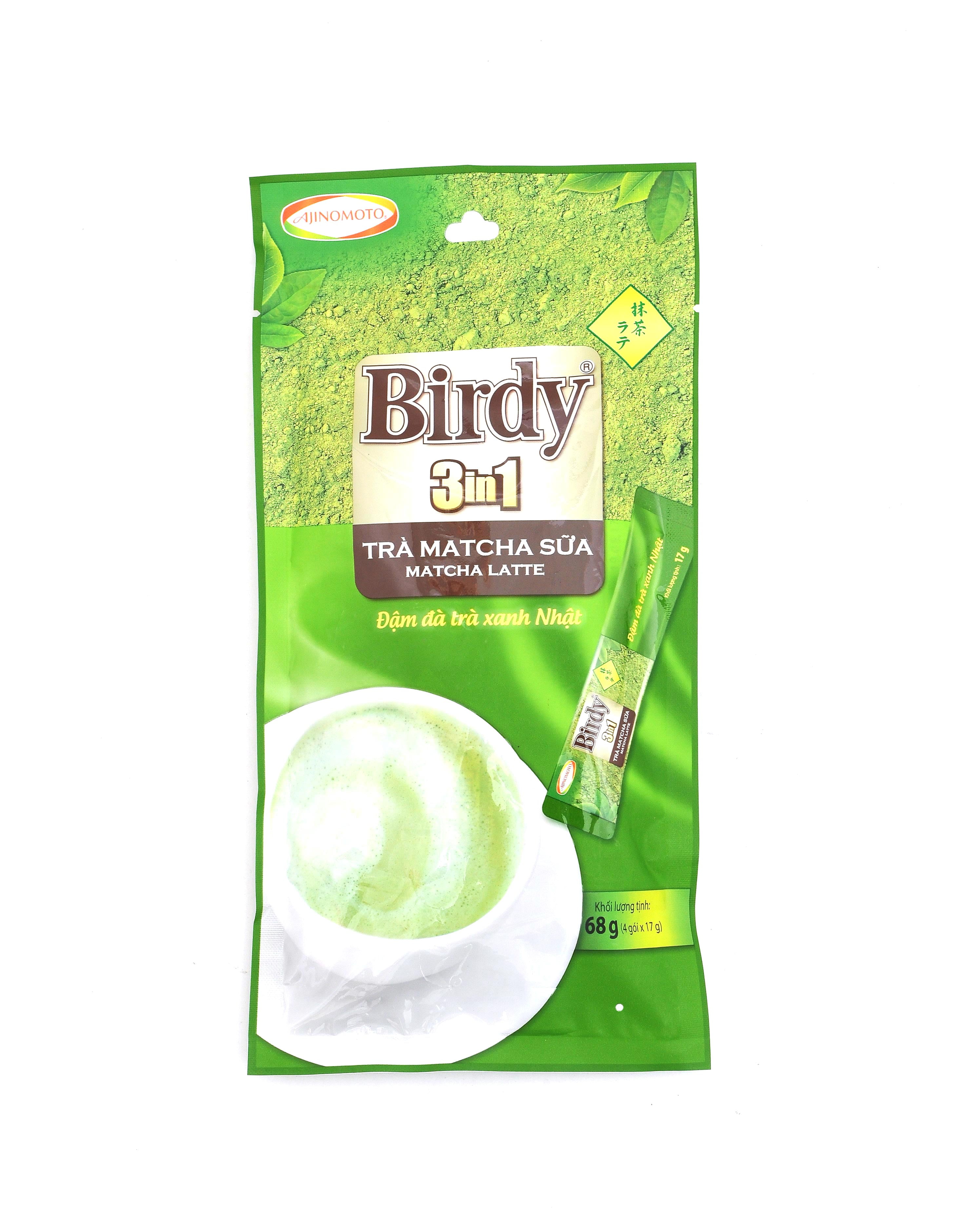 Birdy 3 in 1 Instant Matcha Latte Combination of Japanese Green Tea and Milk 68 g (4 packs x