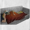 thumbnail image 6 of Orange Soft Flannel Fleece Throw Blanket, Illustration of Flying Phoenix Bird in the Burning Mythical Creature Print, Cozy Plush for Indoor and Outdoor Use, 50" x 70", Orange and Yellow, by Ambesonne, 6 of 6