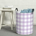 thumbnail image 5 of Picia Purple Checkboard Large Laundry Basket, Waterproof, Freestanding Laundry Hamper, Collapsible Tall Clothes Hamper with Extended Handles-Medium, 5 of 8