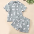 thumbnail image 5 of Boy Outfit Set Baby Boys Clothes Set Toddler Infant Boys Button-down Shirt Tops + Cotton Gauze Shorts Summer Outfit 2PCS with Pockets Toddler Boy Short Set, 5 of 7