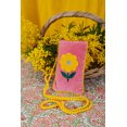 thumbnail image 3 of Velvet Flower Phone Pouch - Pink & Yellow,iPhone 16 Pro Max, 3 of 6
