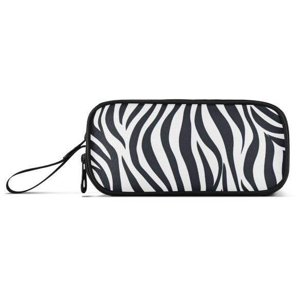 Zabra Skin Stripes Pencil Case Stationary Holder Pen Bag Pencil Pouch Tool Organizer 3 Compartments