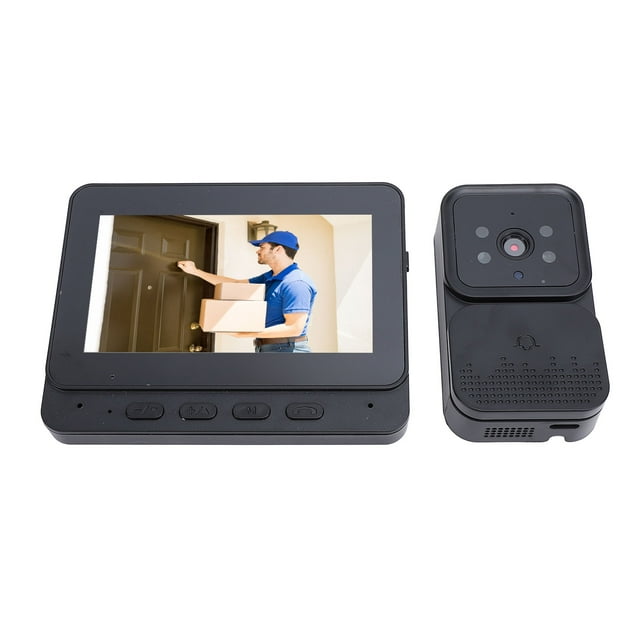 Système d'Interphone Vidéo, Vision Nocturne 4.3 Pouces Sonnette Double Sens pour Bureau