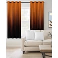thumbnail image 2 of Burnt Orange Black Ombre Blackout Curtains for Bedroom/Living Room, Thermal Insulated Kitchen Curtains, Modern Abstract Striped Gradient Grommet Darkening Window Treatment Drapes 42"x84"x2, 2 of 8