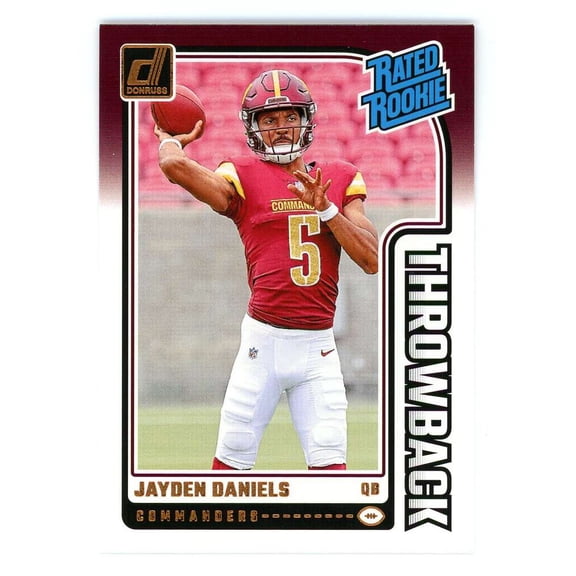 NFL 2024 Panini Donruss Football Throwback Jayden Daniels #43 (Rated Rookie)