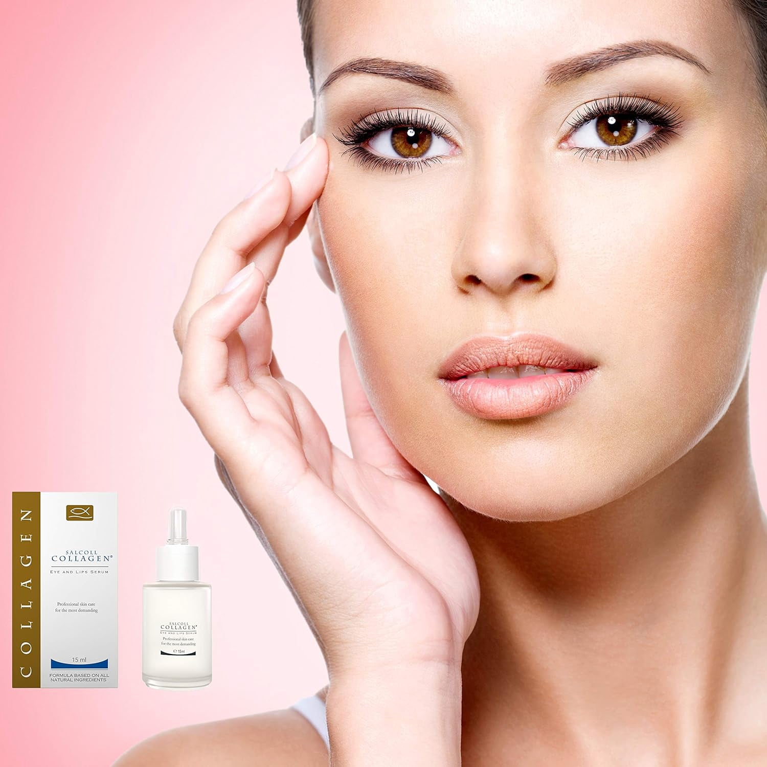 Salcoll Collagen Eye & Lips Serum, Anti-Wrinkle Serum with Marine Collagen - 15 ml, All Skin Type