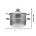 thumbnail image 2 of Siliaire Stainless Steel Stock Pot with Glass Lid, Easy to Clean, 2 of 7