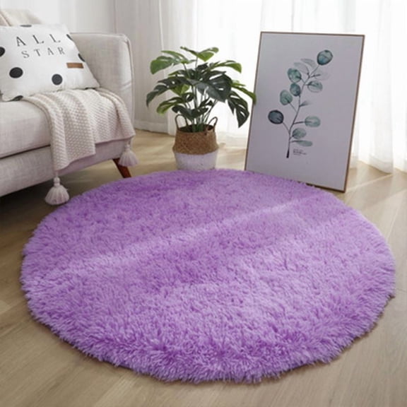 Nvzi Area Rug, 1 Piece Purple Rotundity Rug 15.75×15.75in - Washable Rugs, Soft Rug for Bedroom, Area Rug for Bedroom, Non-Slip Rug for Living Room, Indoor Round Area Rug，Durable Rug​