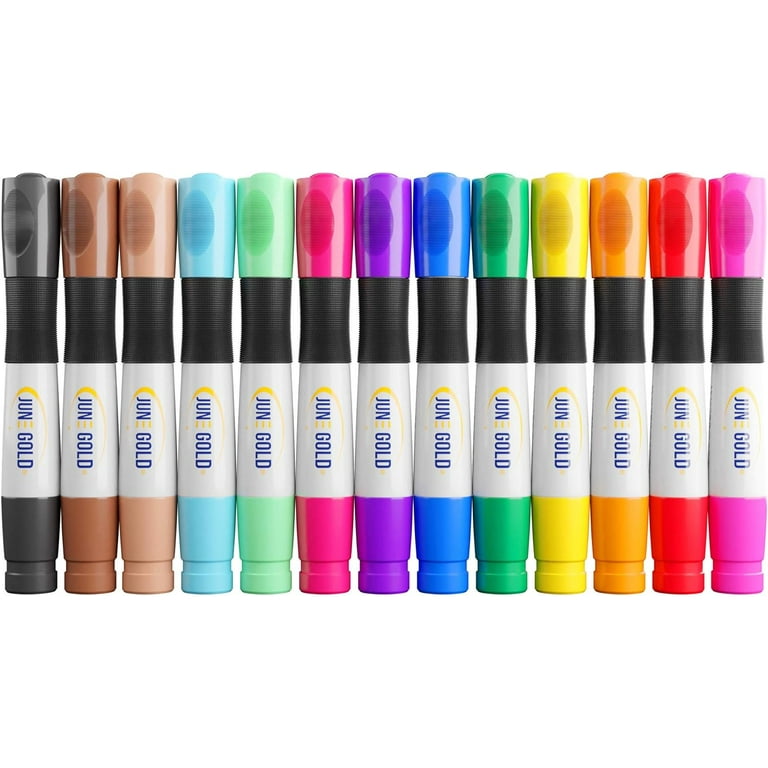 WallDeca Low-Odor Dry Erase Markers, Fine Tip, Assorted 13 Colors,  Whiteboard Marker Pens Erasable Calendar (Assorted - 13 Colors)