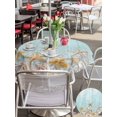 thumbnail image 5 of Outdoor Tablecloth with Umbrella Hole for Patio/Picnic/Party/Camping, Teal Starfish Coastal Waterproof Table Cloth Round Cover Washable, Summer Beach Shell Wooden (Dia 54"), 5 of 8