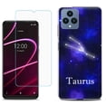 thumbnail image 1 of Slim-Fit Gel TPU Fashion Phone Case for T-Mobile Revvl 6 5G, with Tempered Glass Screen Protector, by OneToughShield ® - Taurus, 1 of 3
