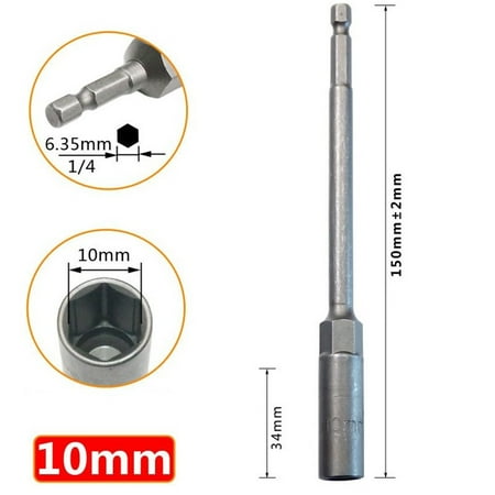 

1PC 150mm Hexagon Nut Driver Drill Bit Adapter Socket Wrench Extension Sleeve