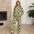thumbnail image 3 of Renewold St. Patrick's Day Sweatsuits for Women Set Sweatshirts and Wide Leg Pants Tracksuit 2 Piece Outfits Womens Holiday Outfits Jogging Suit, Green Four Leaf Clover Checkered Pattern, L, 3 of 7