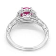 thumbnail image 4 of Filigree Oval Bridal Ring Ruby CZ 925 Sterling Silver Size 10, 4 of 6
