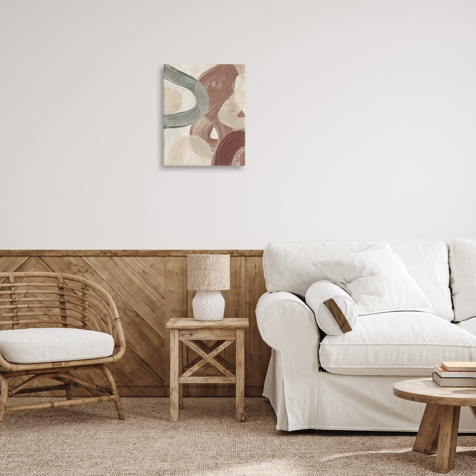 Stupell Industries Abstract Southwestern Neutrals Abstract Painting Gallery Wrapped Canvas Art Print Wall Art, 16 x 20