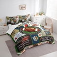thumbnail image 4 of Homewish Rugby Sports Lover Twin Bedding Sets 7-Piece for Kids, Vintage Patchwork Bedding Comforter Set, Soccer Football Time Sheet Sets, Breathable Home Decor, 4 of 8