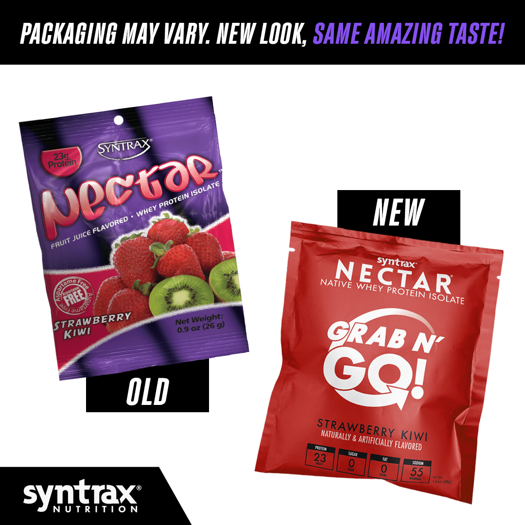 Syntrax Nectar Grab N' Go, 100% Whey Protein Isolate Protein Powder, Caribbean Cooler, 20 Packets (28g/Packet), Refreshing Fruit Juice Flavor