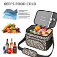 thumbnail image 5 of Brown and White Leopard Print Insulated Lunch Box for Women Men, Medium Leakproof Cooler Bag with Adjustable Strap, 10"x6.7"x8", 5 of 6