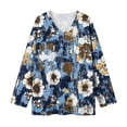 thumbnail image 6 of GERsome Women's Tops Plus Size V Neck Long Sleeve Shirts Dressy Casual Blouses Print Tunic Tops Size 4XL, 6 of 7