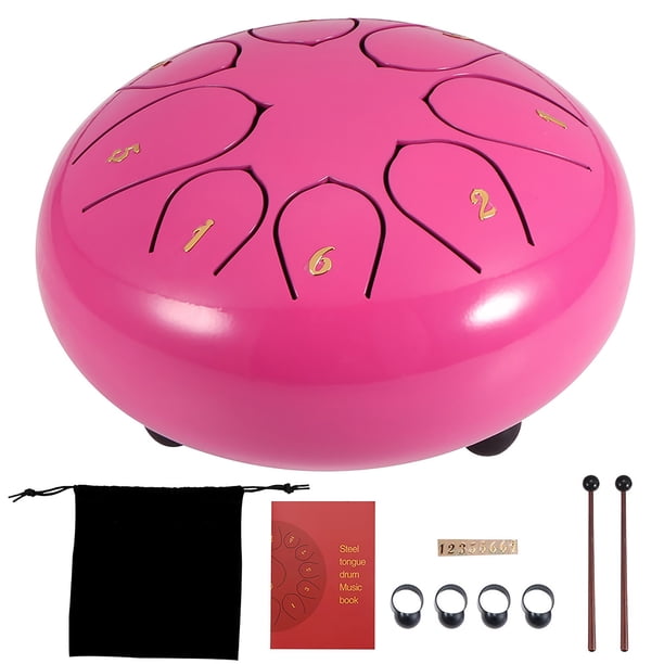 Steel Tongue Drum 8 percusión Pan Bag Sticks Tune con Drum Tank Hand Drum Instruments 6 pulgadas Inevent EL009744-00