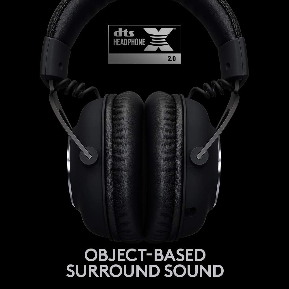 Restored Logitech G PRO X Wireless LIGHTSPEED Gaming Headset with Blue VO!CE Mic Filter Tech, 50 mm PRO-G Drivers, and DTS Headphone:X 2.0 Surround Sound, 20+ Hour Battery Life, for PC, PS5, PS4, Switch, Black (Refurbished)