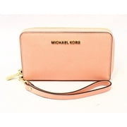 Michael Kors NEW Pale Pink Saffiano Wristlet Leather Jet Set Wallet