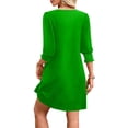 thumbnail image 5 of Fesfesfes Womens Dress Floral Print V Neck Spring Dress Loose Casual Short Sleeve Dress Women Swing Short Dress, 5 of 6