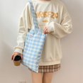 thumbnail image 7 of Sweet Plaid Canvas Bag Long Lasting Tote Bags Reusable Canvas Bag Large Capacity Tote Bags for Women Housewife, 7 of 7