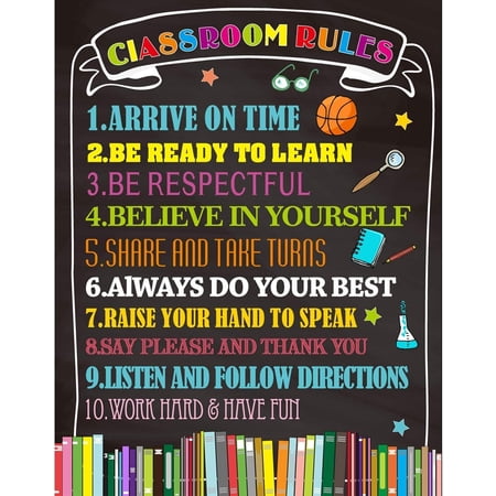 Classroom Rules Poster Back to School Classroom Decorations for Preschool Middle High School Classroom Décor (Unframed) (16x24)