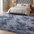 thumbnail image 4 of Nefoso Shag Area Rug, 4ft x 6ft Soft Fluffy Tie-Dye Area Rugs for Living Room Bedroom Decor Carpet, Blue & Grey, 4 of 13