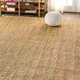 thumbnail image 4 of JONATHAN Y NATURAL FIBER 5 x 8 Area Rug, Espina Hand Woven Herringbone Chunky Jute - Natural, NFR101A-5, 4 of 9