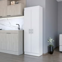 White 5-Shelf Storage Pantry Cabinet