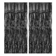 thumbnail image 1 of Uxcell 2 Pcs Rideau de Fond en Feuille Métallique Noir, Rideau à Franges en Feuille Métallique 3,3 Pi x 8,2 Pi, 1 of 6