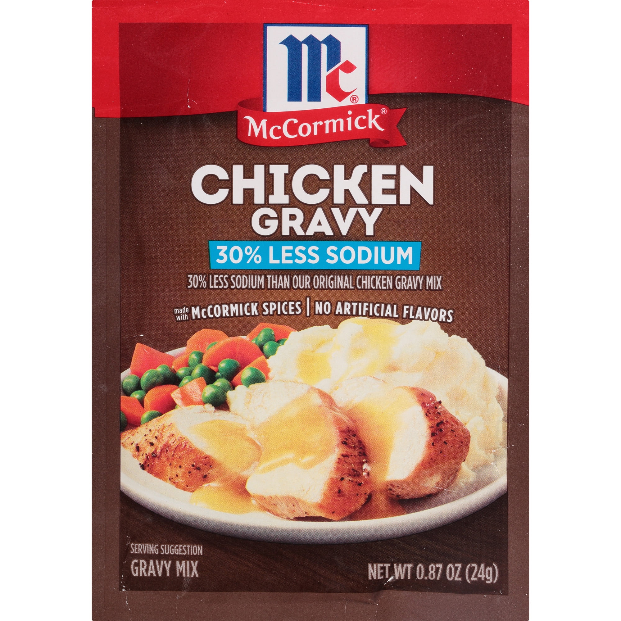 McCormick 30 Less Sodium Chicken Gravy Mix, 0.87 oz
