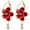 Red, variant on Grandest Birch 1 Pair Women Petal Flower Shape Rhinestone Inlaid Alloy Dangle Earrings for Wedding Party Rhinestone,Alloy White