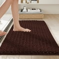 thumbnail image 2 of Chenille Bathroom Rug Ultra Soft Thick Absorbent Long Pile Mat with Non Slip Backing Machine Washable 17 x 24 Inch Coffee, 2 of 6