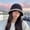 E-409 Black Lamb Plush Bucket Hat, variant on Autumn And Winter Korean Edition Japanese Color Blocked Bucket Hat Versatile Lamb Fleece Knitted Fisherman Hat With Plain Face And Small Warm Bowl Hat