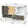 thumbnail image 3 of Costway Mid-Century Buffet Sideboard Wooden Storage Cabinet w/ Wine Rack & Glass Holder, 3 of 10